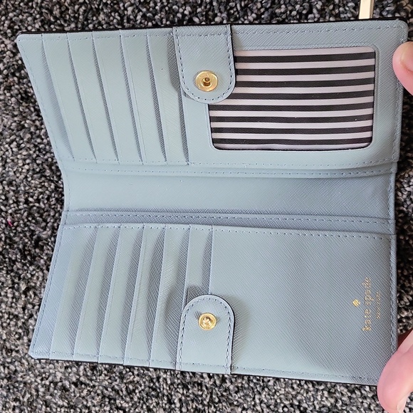 Kate Spade Cameron Street Stacy Blue leather wallet "island waters" - Picture 3 of 10